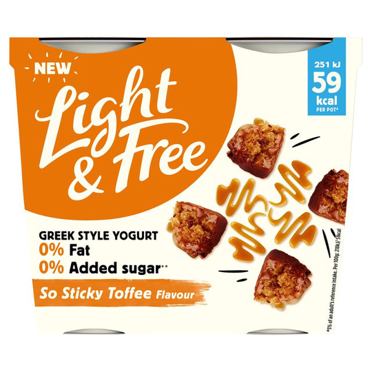 Light & Free Greek Style Sticky Toffee Flavour Yogurt