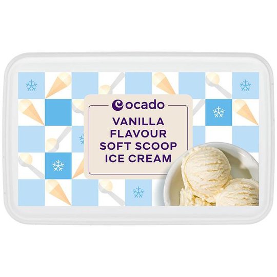 Ocado Vanilla Flavour Soft Scoop Ice Cream
