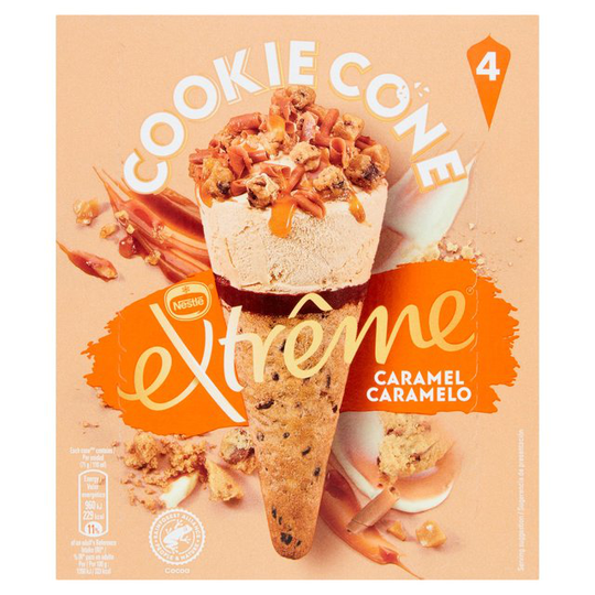 Nestle Extreme Caramel Ice Cream Cookie Cone