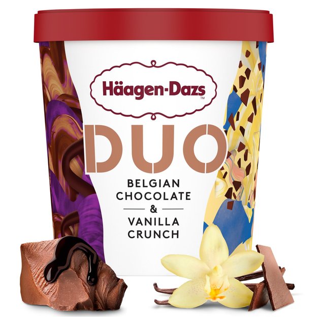 Haagen Dazs Duo Belgian Chocolate & Vanilla Ice Cream