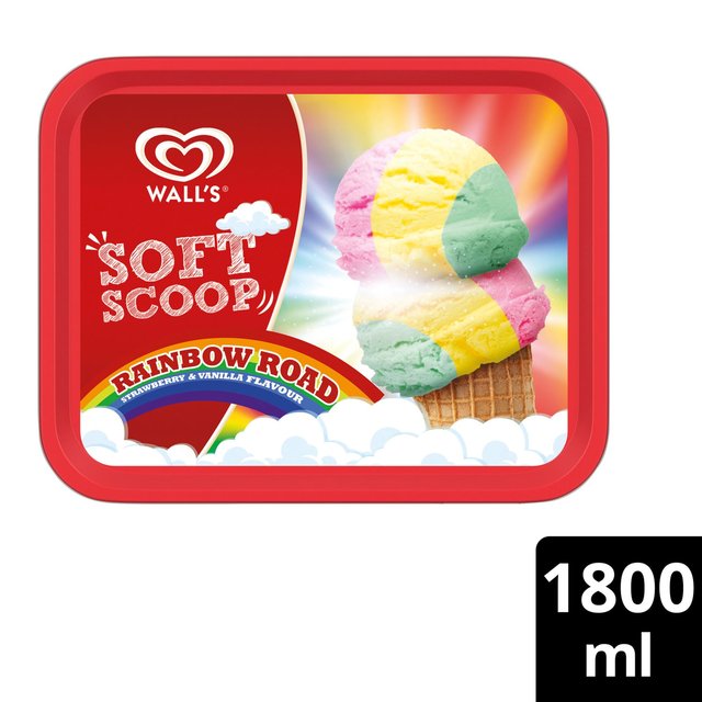 Wall's Soft Scoop Rainbow Strawberry & Vanilla Ice Cream