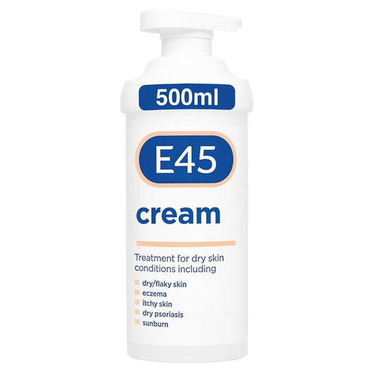 E45 Moisturiser Cream, body, face and hands cream for dry skin Pump