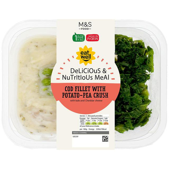 M&S Eat Well Cod Fillet with Potato-Pea Crush