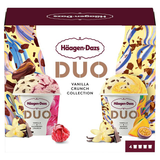 Haagen-Dazs DUO Vanilla Crunch Collection Ice Cream Mini Cups