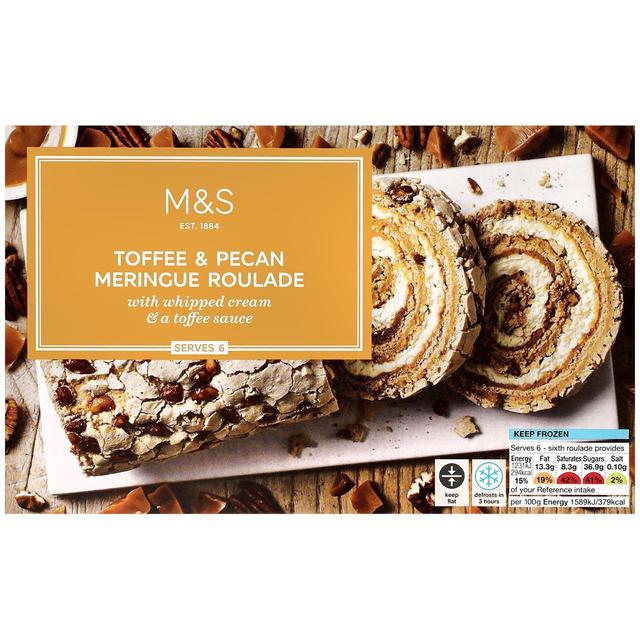 M&S Toffee & Pecan Meringue Roulade Frozen