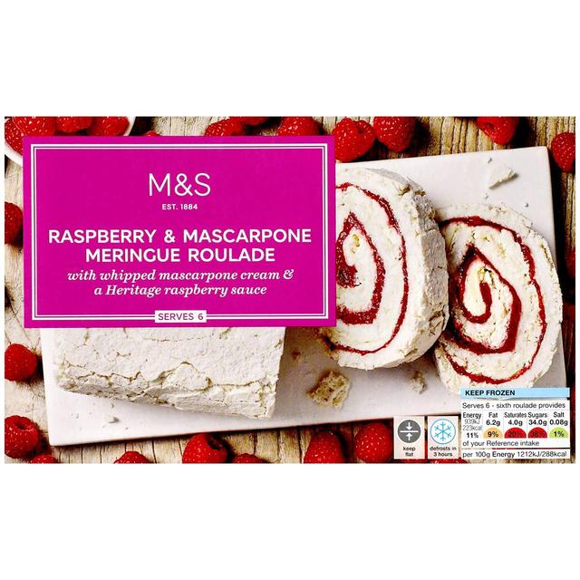 M&S Raspberry & Mascarpone Meringue Roulade Frozen