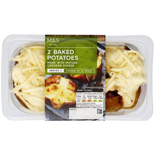 M&S 2 Baked Potatoes with Mature Cheddar Cheese