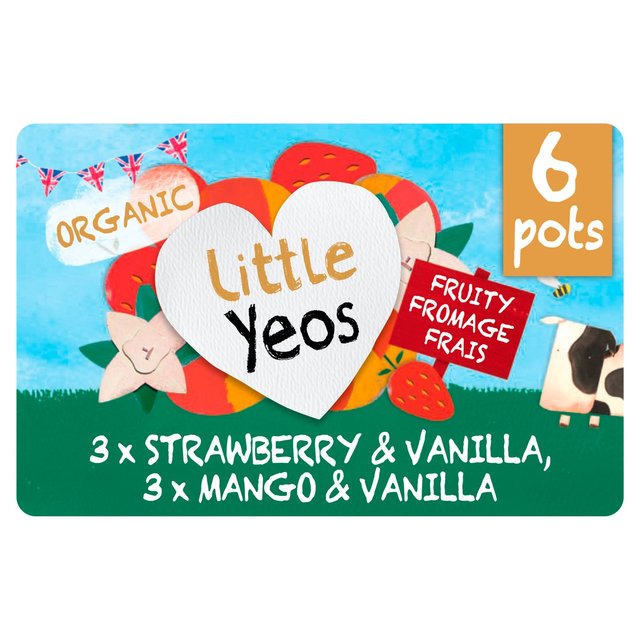 Yeo Valley Little Yeos Organic Strawberry, Vanilla & Mango Fromage Frais