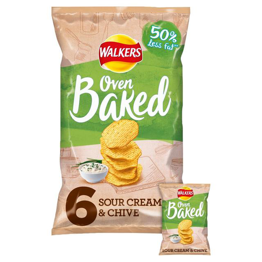 Walkers Oven Baked Sour Cream & Chive Multipack Snacks