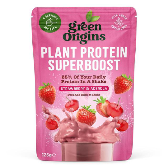 Green Origins Superboost Strawberry & Acerola Plant Protein Powder