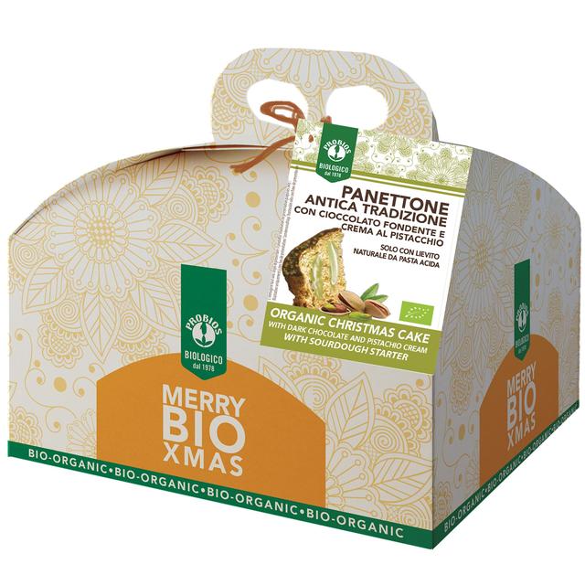 Probios Organic Panettone with Chocolate & Pistachio Cream