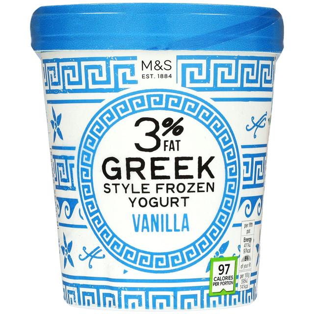 M&S Greek Style 3% Fat Vanilla Frozen Yogurt