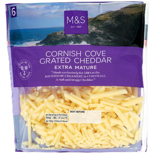 M&S Cornish Cove Extra Mature Grated Cheddar