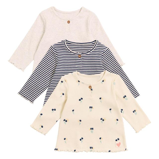 M&S Floral Tops, 6-9 Months, Cream Mix