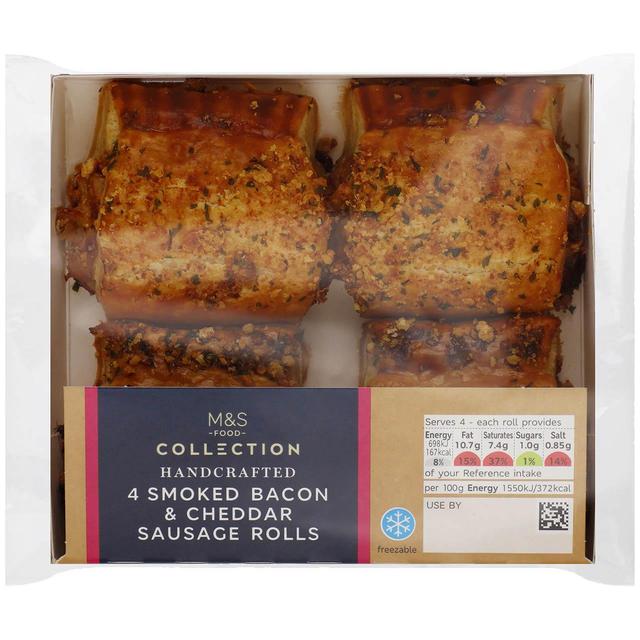 M&S Collection 4 Smoked Bacon & Cheddar Sausage Rolls