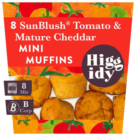 Higgidy 8 Cheddar & Tomato Mini Muffins