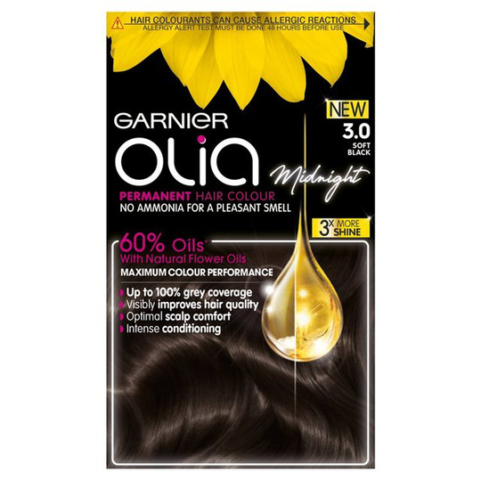 Garnier Olia 3.0 Soft Black Permanent Hair Dye