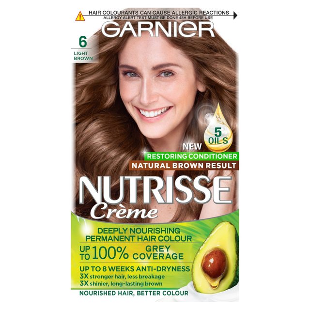 Garnier Nutrisse Sandalwood 6 Light Brown Permanent Hair Dye