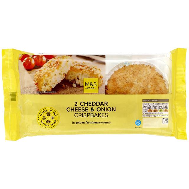 M&S 2 Cheddar Cheese & Onion Crispbakes