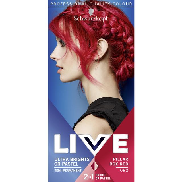 Schwarzkopf Live Pillar Box Red 92 Ultra Brights Red Semi-Perm Hair Dye