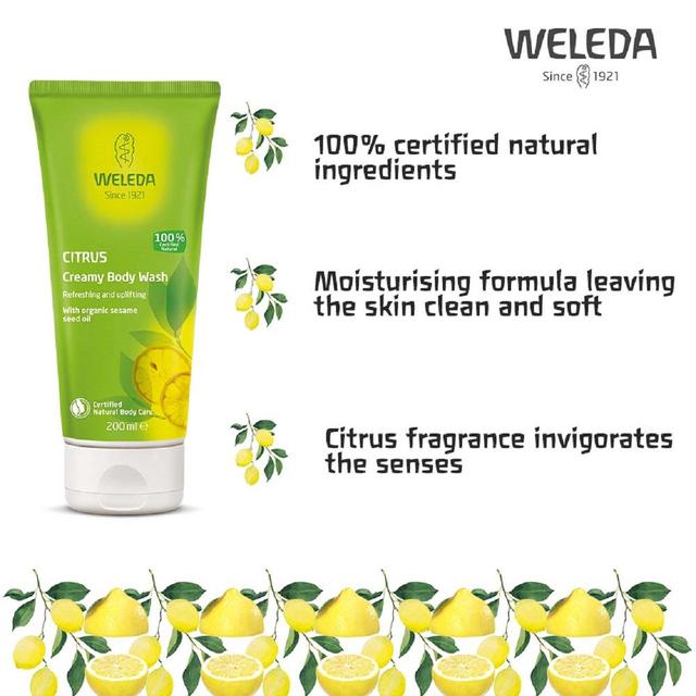 Weleda Natural Citrus Creamy Body Wash, Vegan