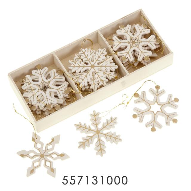 HEAVENSENDS CREAM & GOLD STRIPED SNOWFLAKES