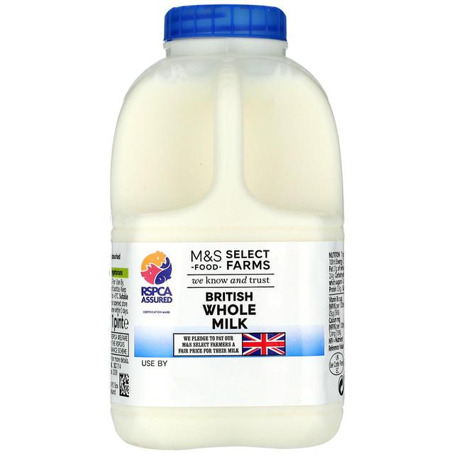 M&S Select Farms British Whole Milk 1 Pint