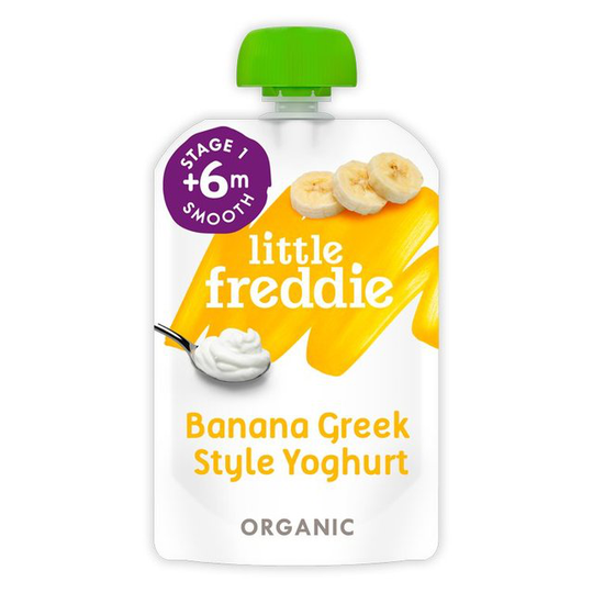 Little Freddie Banana Greek Yoghurt Organic Pouch, 6 mths+