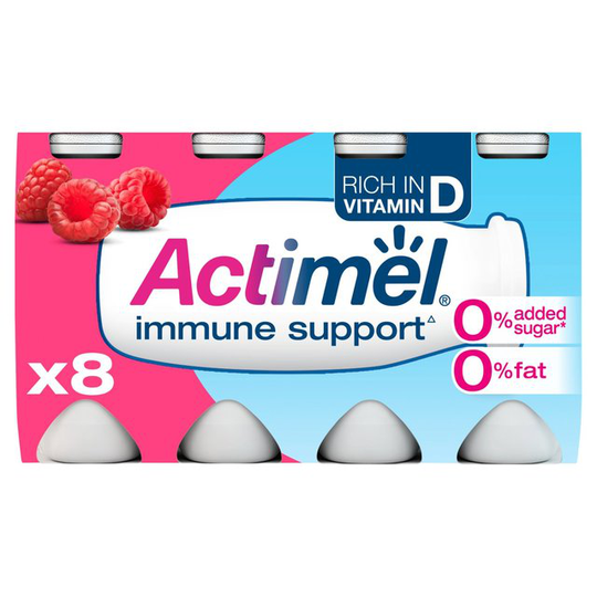 Actimel 0% Raspberry Drinking Yoghurts