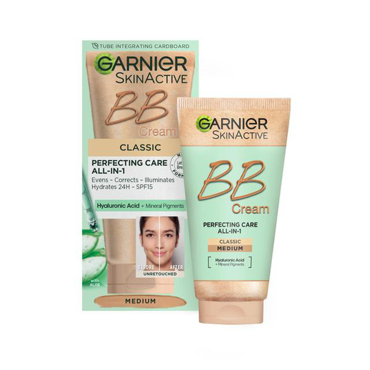 Garnier SkinActive BB Cream, Classic Medium, Tinted Moisturiser SPF 15