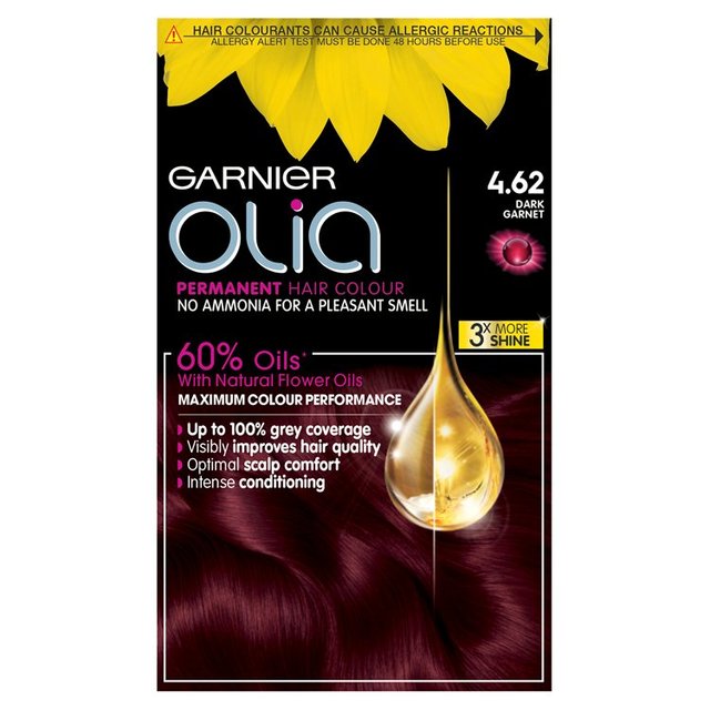 Garnier Olia 4.62 Dark Garnet Red Permanent Hair Dye