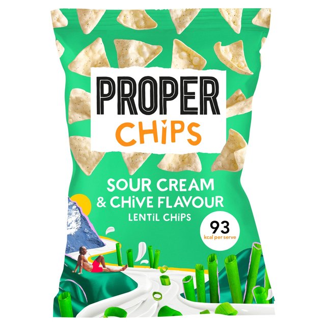 Properchips Sour Cream & Chive Lentil tortilla chip