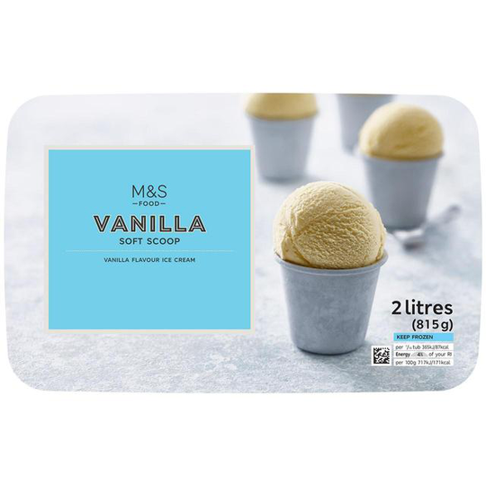 M&S Vanilla Soft Scoop Ice Cream