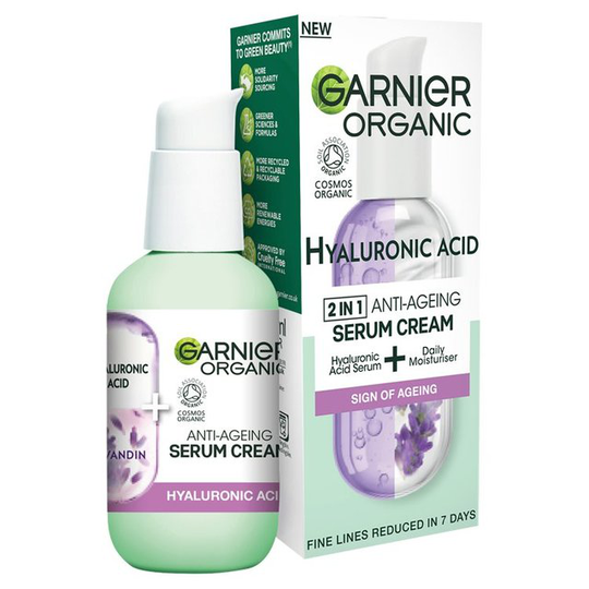 Garnier Organic Lavandin & Hyaluronic Acid Serum Cream, 2in1 Formula