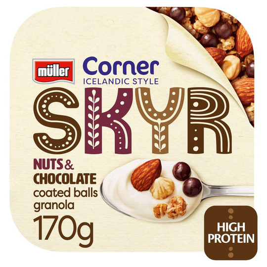 Muller Corner Iceland Style Skyr Nuts and Chocolate Coated Granola