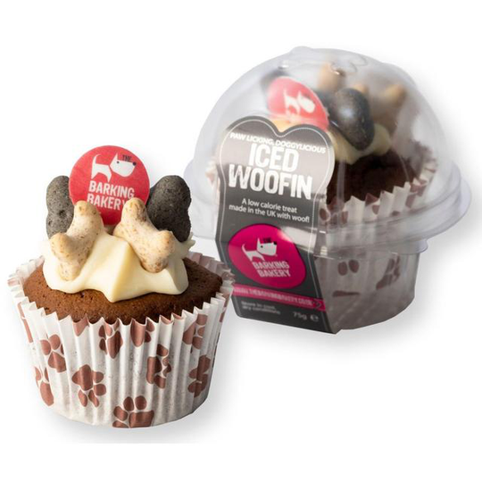 The Barking Bakery Woofin Dog Treat Muffin, Vanilla, Vanilla Yogurt Icing