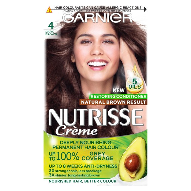 Garnier Nutrisse Cocoa 4 Dark Brown Permanent Hair Dye