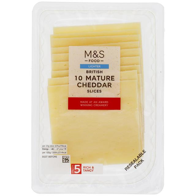 M&S British Lighter Mature Cheddar 10 Slices