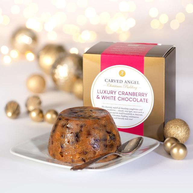 The Carved Angel Luxury Cranberry and White Chocolate Christmas Pudding