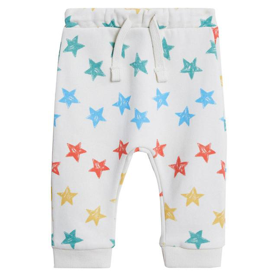 M&S Cotton All Over Print Star Joggers, 12-18 Months, Cream Mix