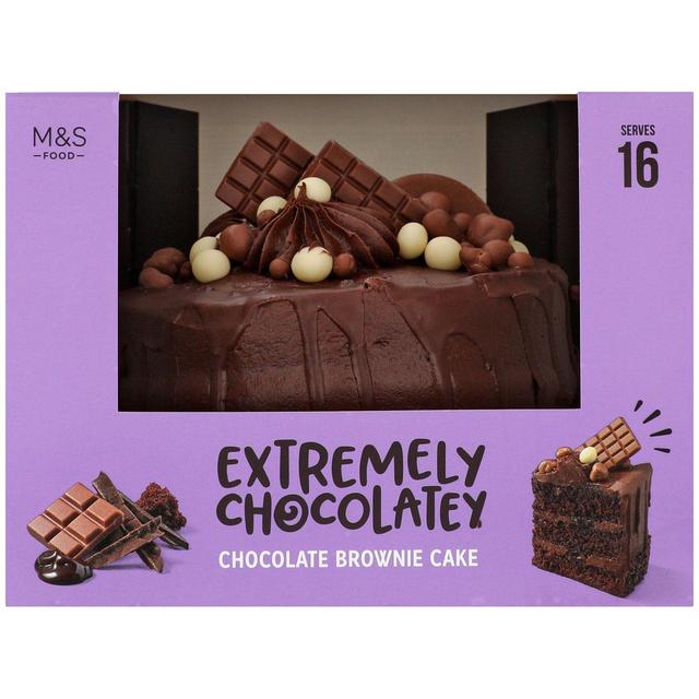 M&S Extremely Chocolatey Chocolate Brownie Cake