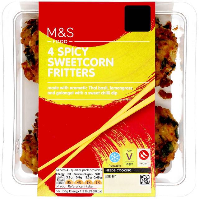 M&S 4 Spicy Sweetcorn Fritters