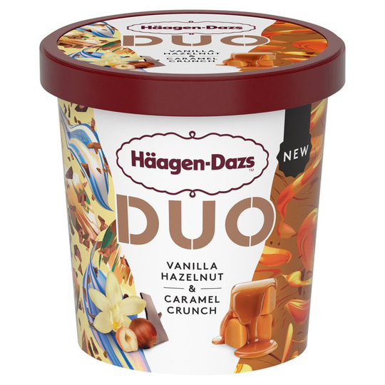 Haagen-Dazs DUO Vanilla Hazelnut & Caramel Ice Cream Pint