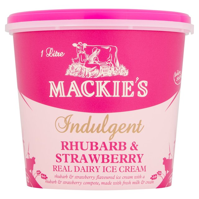 Mackie's Indulgent Rhubarb and Strawberry Dairy Ice Cream