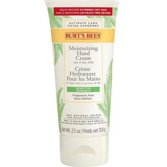 Burt's Bees Ultimate Care Healing Hand Cream, Aloe & Rice Milk Sensitive