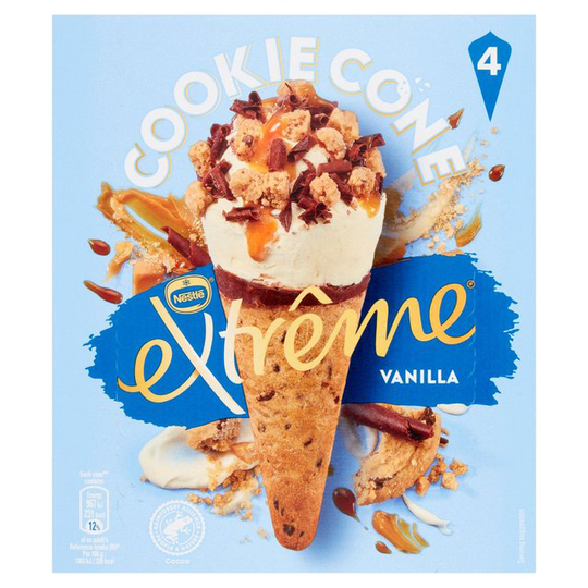 Nestle Extreme Vanilla Ice Cream Cookie Cone