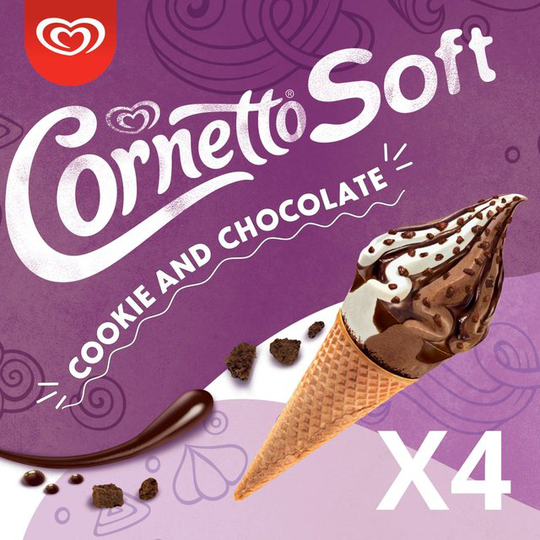 Cornetto Soft Cookie and Chocolate Ice Cream Cones