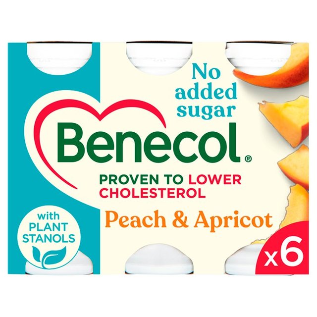 Benecol Cholesterol Lowering Yoghurt Drink Peach & Apricot No Added Sugar