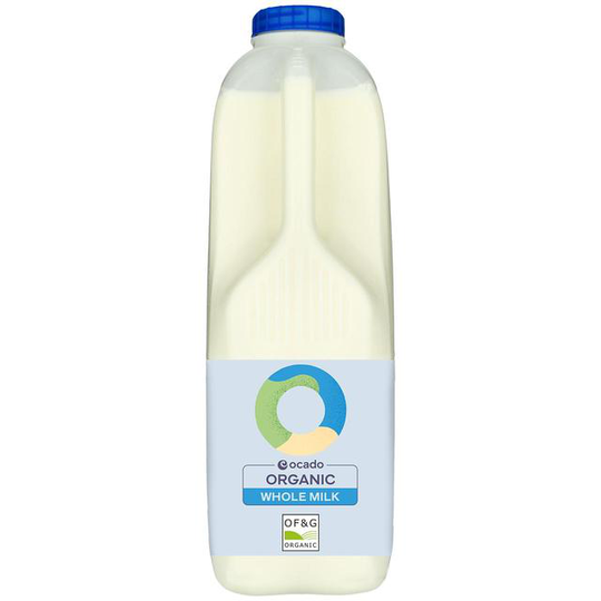 Ocado Organic British Whole Milk 2 Pints