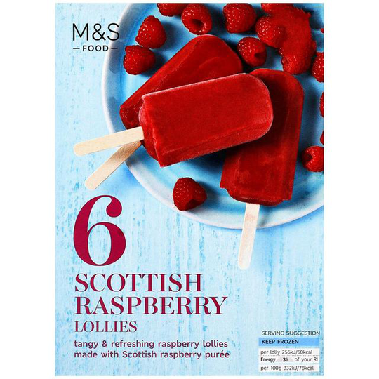 M&S 6 Scottish Raspberry Ice Lollies